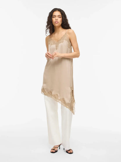 VL VILACEY STRAP DRESS - beige